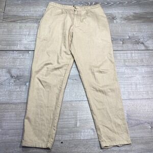 Marfinno Men's Khaki Chino Pants Relaxed Fit Pleated Casual Trousers Size 34
